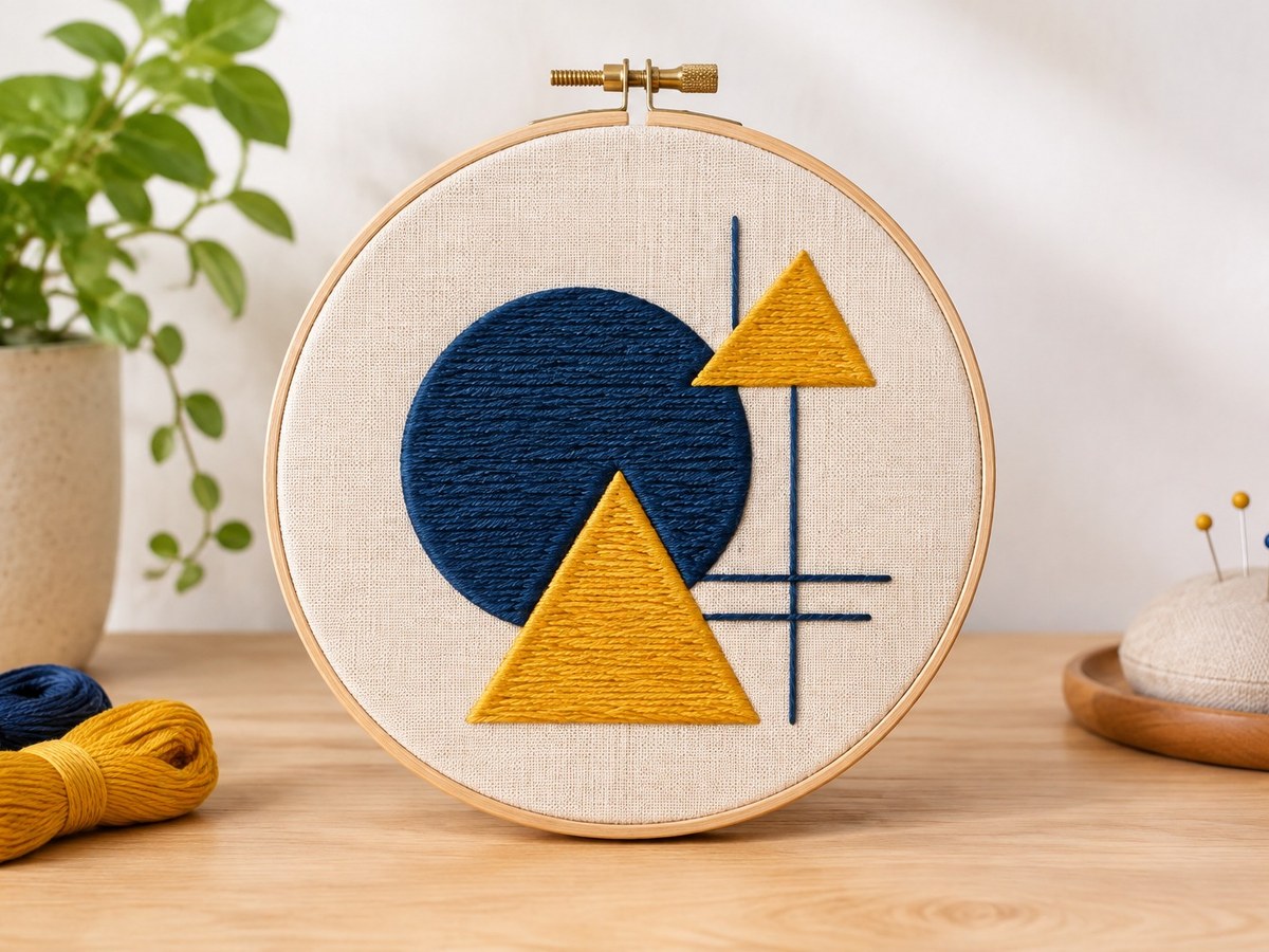 Catalog photograph of Abstract Shapes Embroidery Kit