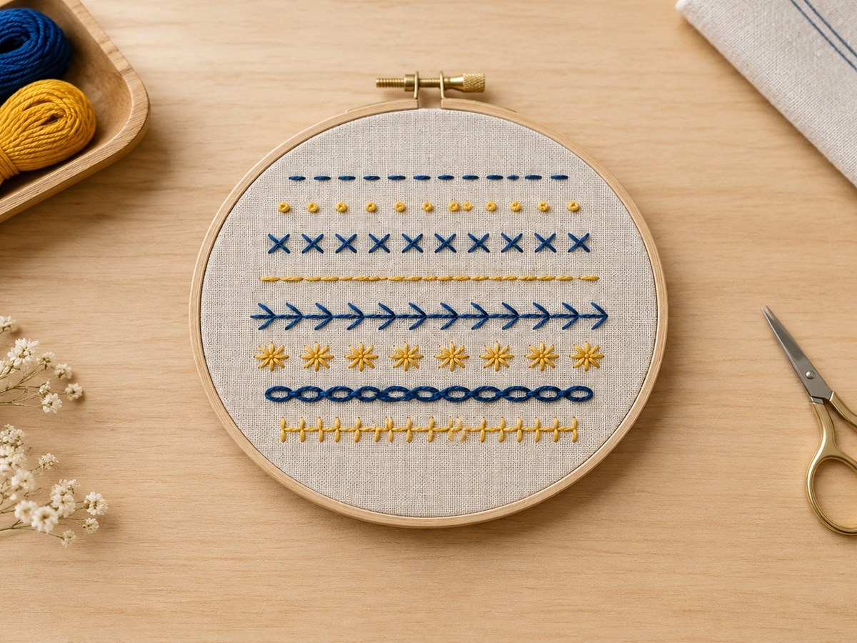 Catalog photograph of Basic Stitch Practice Sampler