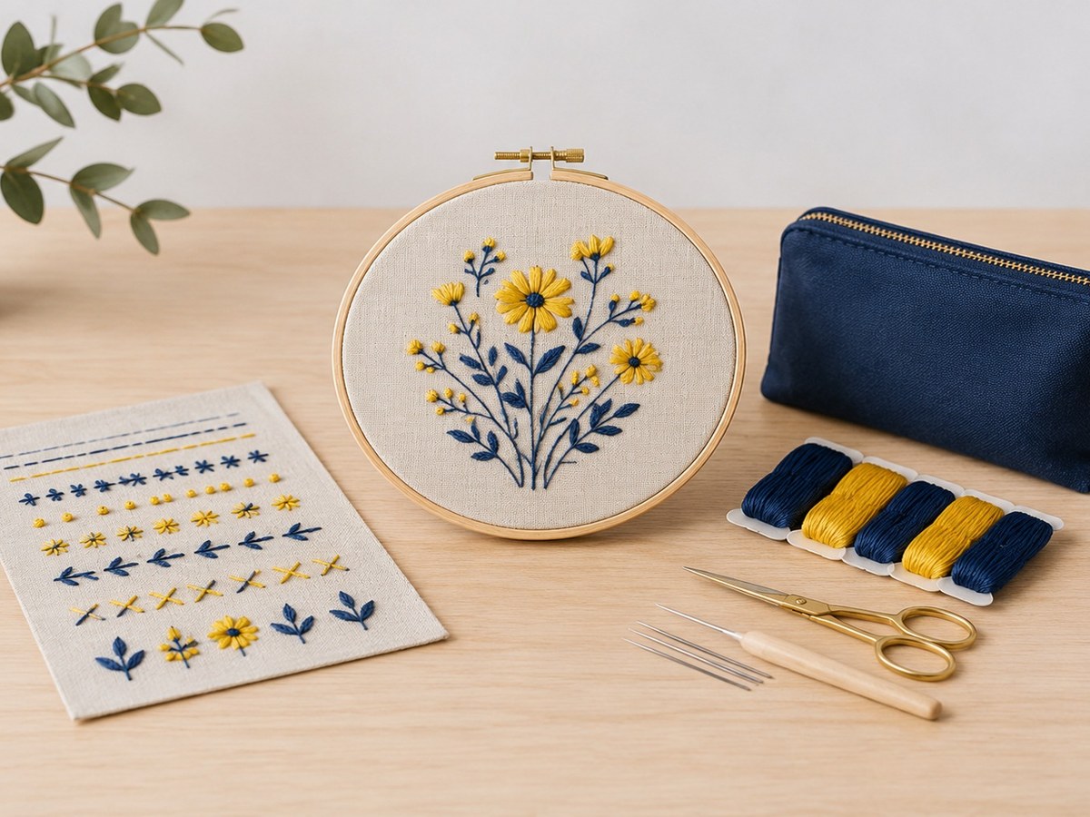Catalog photograph of the embroidery starter bundle