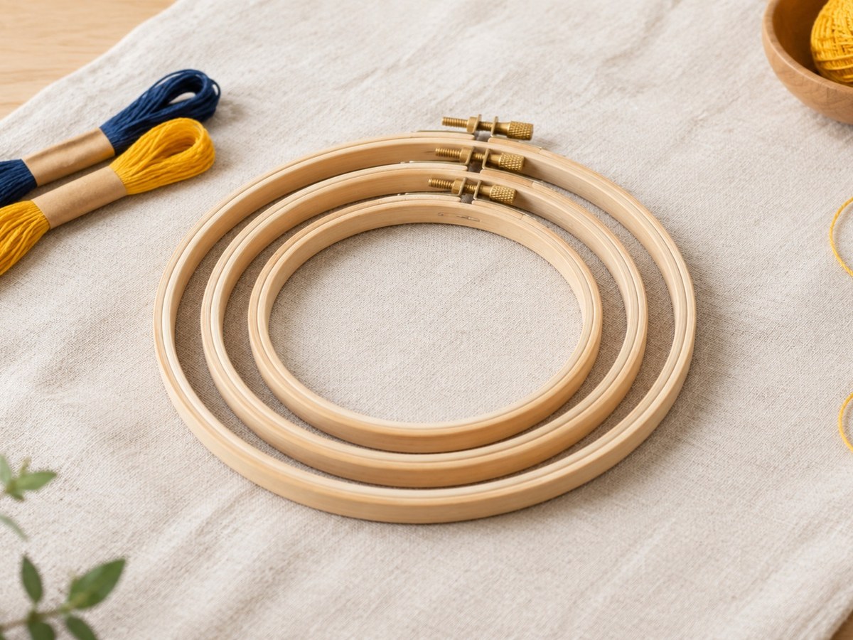 Catalog photograph of Bamboo Embroidery Hoop Set